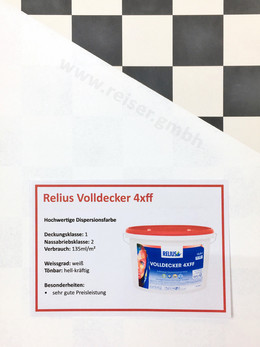 Deckkraft von Relius 4xff Volldecker, getestet bei Reiser Raum - Dekor & Farbe in Mainburg
