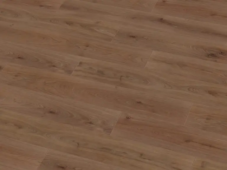 Bioboden Gelato al cioccolato XL in heller Eichenoptik verlegt im offenen Wohnraum