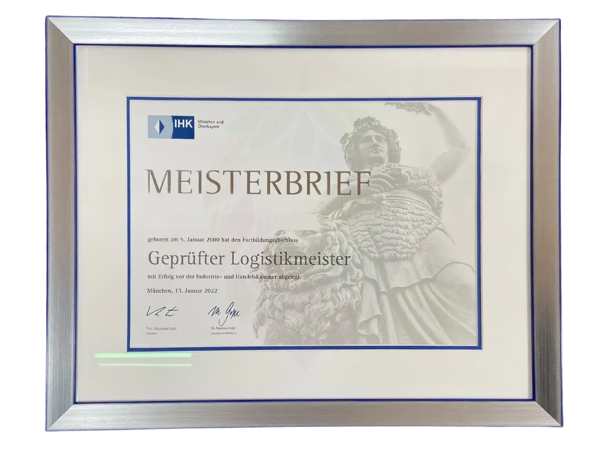 Blau-Silberner Rahmen mit Doppelpassepartout edel und modern