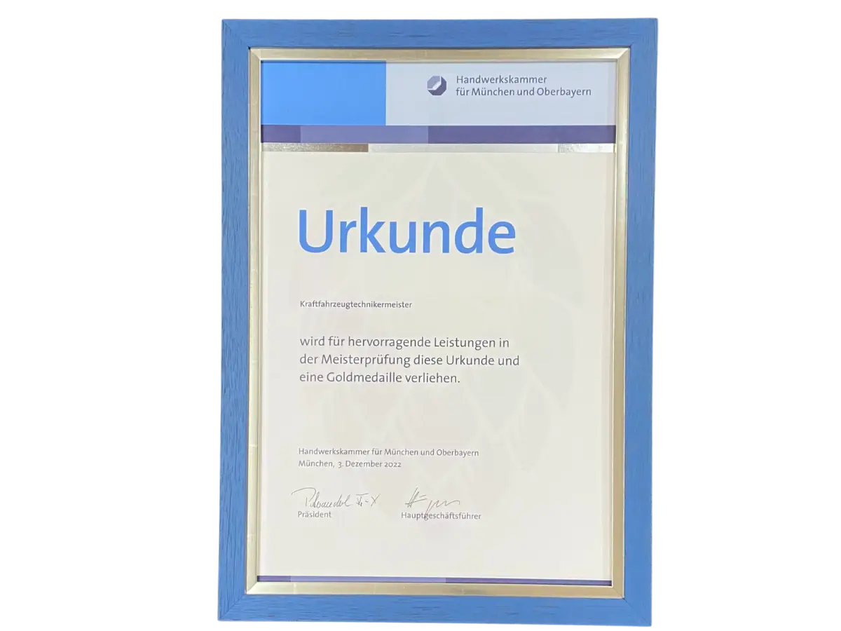 Urkunde mit Doppelrahmen brau und Silber