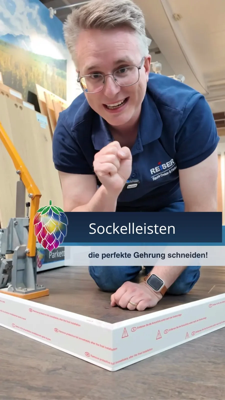 Döllken Sockelleiste Cubu 60 Gehrung schneiden